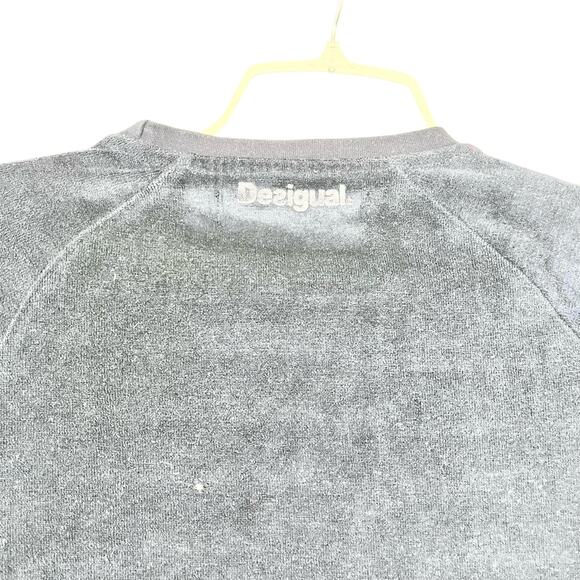 Desigual kids EPICURO sweatshirt reversible sequins sparkly velour size 9-10 - Picture 6 of 10